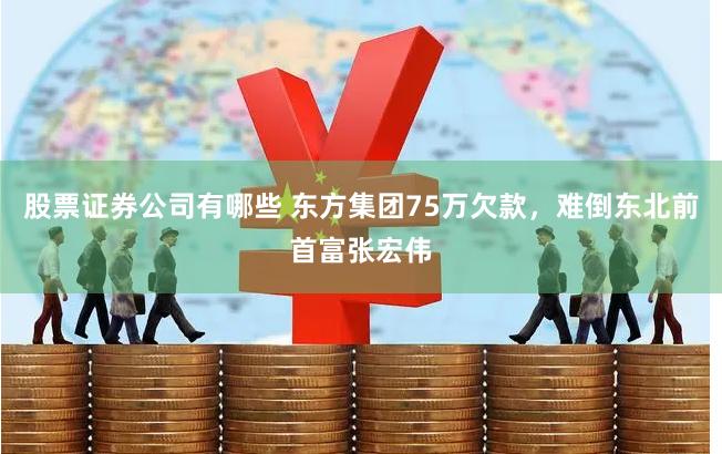 股票证券公司有哪些 东方集团75万欠款，难倒东北前首富张宏伟
